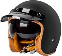 Casque Moto Vintage Casques Jet avec Visière Casques Bols Casque Mobylette avec Lunettes Homologué Dot/ECE Rétro Demi Casque Moto Vélo Scooter Chopper pour Adultes Homme Et Femme 3,M