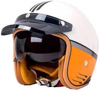 Casque Moto Vintage Casques Jet avec Visière Casques Bols Casque Mobylette avec Lunettes Homologué Dot/ECE Rétro Demi Casque Moto Vélo Scooter Chopper pour Adultes Homme Et Femme 6,XL