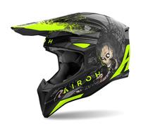 Casque Motocross AIROH Wraaap Noir Jaune Mat