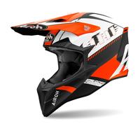 Casque Motocross AIROH Wraaap Noir Orange Mat