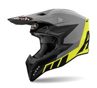 Casque Motocross AIROH Wraaap Reloaded Gris Noir Jaune Mat