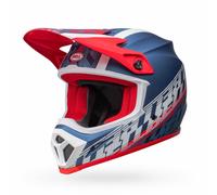 Casque Motocross BELL MX-9 MIPS OFFSET Matte Métallique Bleu Blanc