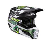 Casque Motocross LEATT Moto 3.5 Storm Blanc Noir Vert Avec Masque 3.5