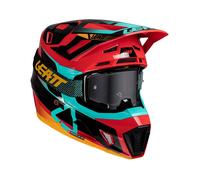 Casque Motocross LEATT Moto 7.5 Rouge Noir Bleu Avec Masque 4.5