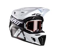 Casque Motocross LEATT Moto 9.5 Carbone Blanc Noir Avec Masque 6.5 Iriz