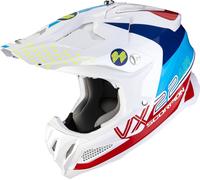 Casque Motocross Scorpion VX-22 Air Ares (Blanc/Rouge/Bleu,M (57/58))