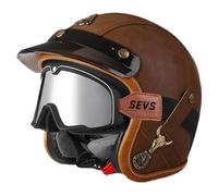 Casque Motorcycle Ouvert Jet Casques légers rétro avec visière Lunettes de Protection adaptées aux Hommes et aux Femmes Moto Scooter Déplacements urbains