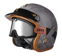 Casque Motorcycle Ouvert Jet Casques légers rétro avec visière Lunettes de Protection adaptées aux Hommes et aux Femmes Moto Scooter Déplacements urbains