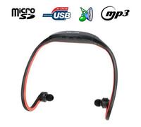 Casque MP3 sport lecteur audio sans fil Micro SD Running vélo Rouge