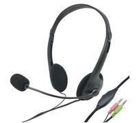 Casque multimédia stéréo tour de tête avec micro et réglage volume - WAYTEX - Noir - Jack 3,5mm