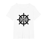 Casque Nautique Captain of My Own Ship T-Shirt, Femme Grandes Tailles, Blanc, 1X