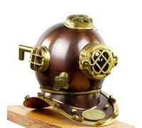 Casque nautique de plongée sous-marine de 15,2 cm | Casque décoratif de bateau maritime | Nagina International (15,2 cm, marron Scutter)