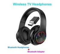 Casque noir sans fil deep bass hifi bluetooth avec clé émetteur pour ordinateur et tv Noir G