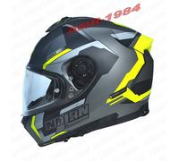Nolan N80-8 Wanted N-Com Casque, noir-gris-jaune, taille L pour homme