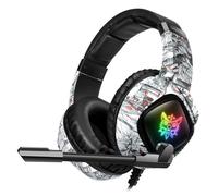 Casque Onikuma K19. Casque de jeu avec micro, connexion minijack, lumières LED. PC, PS4, Xbox One, mobile, tablette. Blanc Noir