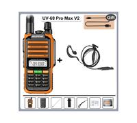 (Casque orange) Talkie-walkie UV-68 Pro Max V2 10 W IP68 étanche 8 800 mAh longue portée 50 km Type-C