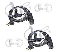 Casque-oreillette 2 Pin pour Talkie-walkie avec Grande Touche PTT et Micro | Compatible avec Radios Motorola CP040, DP1400, GP300 et Hyera (1 Pack Avec des embouts de rechange)