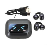 Casque ouvert avec écran LCD et commande tactile (Noir) | Affichage numérique LCD, contrôle tactile, navigation musicale facile, gestion claire des appels