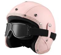 Casque Ouvert Demi-Casque De Moto, Casques Vintage à Face Ouverte avec DéGagement Rapide De Lunettes, Homologué ECE Demi-Casque 3/4 pour Homme Et Femme E01, M: 55~56cm