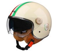 Casque Ouvert Demi-Casque De Moto,Vintage Casque De Moto Jet Vintage avec Pare-Soleil,Approuvé ECE,Rétro Scooter De Rue Cyclomoteur Vespa Demi-Casque 3/4 pour Homme Et Femme G,XL=61-62CM
