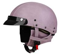 Casque Ouvert Demi-Casque De Moto, Vintage Casque Scooter RéTro De Moto, Approuvé ECE, Casques Jet avec VisièRe, Casque Scooter pour Adultes Homme Et Femme I, L=59-60CM