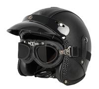 Casque Ouvert Moto 3/4, Demi-Casque De Moto Homologué ECE, Casque Jet avec Lunettes pour Cruiser Scoote Casque De SéCurité Casque pour Adulte Homme Femme Cyclomoteur G01, XXL (63-64cm)