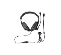 Casque PC Circum-auriculaire Stéréo Double Jack 3.5mm avec Microphone Rabattable Noir