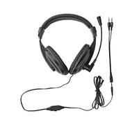 Casque PC Circum-auriculaire Stéréo Double Jack 3.5mm, Microphone Rabattable