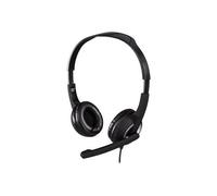 Hama Casque Essential HS 300 – Micro, ultra-léger, oreillettes rembourrées, 2m, jack 3,5mm, Noir