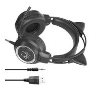 Casque PC Filaire,Réduction de Bruit avec Éclairage Intégré,Casque PC filaire - Pour appels téléphoniques, étude, visionnage de vidéos, maison, appartement, filles,