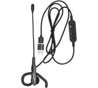 Casque PC Intra-auriculaire Mono USB-C, Adaptateur USB-A et Micro