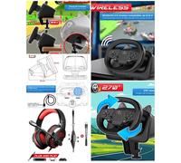 Casque PC PRO SPIRIT OF GAMER + Volant et pédales de jeu Vidéo PRO Race compatible IOS ANDROID PS3 PS4 SWITCH PC