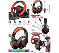 CASQUE PC + Volant et pédales de jeu Vidéo Race Pro Wheel 1 compatible WINDOWS 11/ PC SPIRIT OF GAMER PROGRAMMABLE 6 boutons