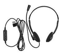 Casque PC Supra-Aural Stéréo USB-C avec Adaptateur USB-A et Micro Flexible Nedis Noir Noir G