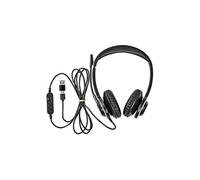 Casque PC Supra-Aural Stéréo USB-C avec Adaptateur USB-A et Micro Rabattable Noir