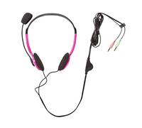 Casque PC Supra-Auriculaire Stéréo Double Jack 3.5mm, Microphone Rabattable/rose
