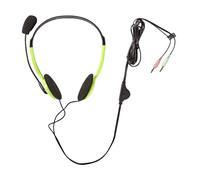 Casque PC Supra-Auriculaire Stéréo Double Jack 3.5mm, Microphone Rabattable/Vert