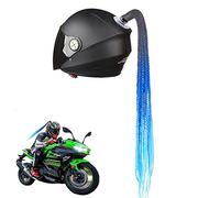 Casque Pigtails Casque de Moto Perruque Queue de Cheval Accessoires (Bleu)