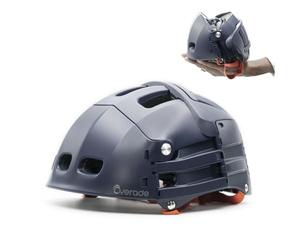 Casque Pliable Overade Plixi pour Vélo, Trottinette électrique, VAE - Volume divisé par 3 - Certifié CE EN1078 pour Une Protection équivalente à Un Casque Classique - Bleu S/M