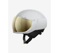 Casque POC Levator MIPS blanc avec verre à effet miroir Clarity Comp Low Light - XL-XXL