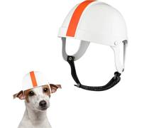 Casque pour Chien Protection Casque de Protection Rigide for Chien, élégant et adapté aux matchs Football, avec Trous for Les Oreilles, for Petits Chiens Chats(White,S)