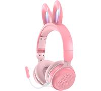 Casque Pour Enfants, Casque Bluetooth 5.0 Avec Oreille De Lapin, Casque Sans Fil Pliable À Lumière Led Sur L'Oreille, Pr En Charge Tf/Aux, Cadeaux Pour Enfants, Tout-Petits, Adolescents(Rose[X1774]