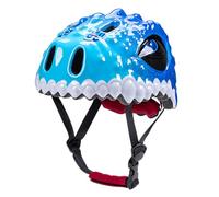 Casque pour Enfants en Dessin animé, Green Dinosaur Gradient Couleur Enfants Casque, Motif de Dinosaure réglable, Design Respirant pour Les Scooters S et Le Roller. (Blau)