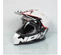 Casque pour moto cross polycarbonate taille XXL Nox N312 CROW BLANC/NOIR visière solaire