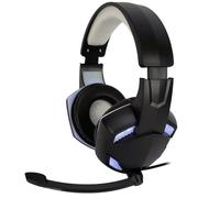 Casque Pro Gamer Amstrad Basic AMS H555 blanc avec Rétroéclairage LED - 40mm Power Bass avec micro intégré, réglage volume