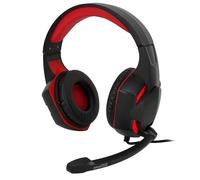 Casque Pro Gamer Amstrad Basic AMS H555 rouge avec Rétroéclairage LED - 40mm Power Bass avec micro intégré, réglage volume