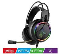 Casque PRO H7 Multiplateforme - Conception Circum-aural - Microphone flexible à réduction de bruit - Rétro-éclairage RGB