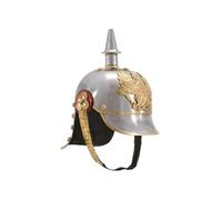 vidaXL Casque Prussien Allemand Réplique pour GN Casque d'Armure Cosplay Fête d'Halloween Reconstitution Historique Moyen-âge Argenté Acier Argent G