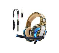 Casque PS4 Gaming,Casque Gamer Professionnel Audio Stéréo avec Micro à Réduction du Bruit 3.5mm Jack Over Ear Comfortable avec Lumière LED pour Xbox