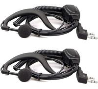 Casque radio 2 voies Retevis avec microphone Compatible avec RT24 RT28 RT622 RT27 RT618 RT619 BF-888S Kenwood Proster radio 2 voies Kenwood 2-pin type C headset (pack of 2)